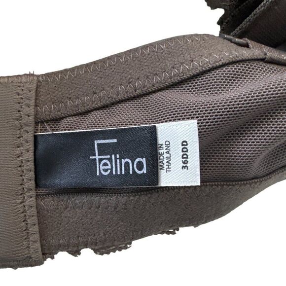 Felina Womens Bra 36DDD Lace Trim Underwire Padded Adjustable Straps - Picture 2 of 6